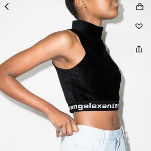 Alexander Wang Logo-Band Crop Top